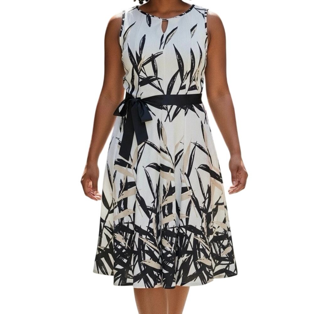 Haani fit and flare A line dress belted sleeveless floral midi maxi plus size 2X
